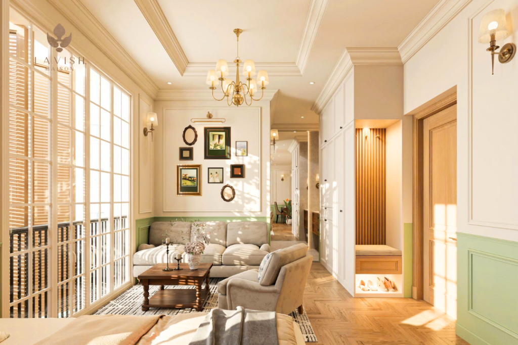 Phòng khách trang trí phụ kiện vintage